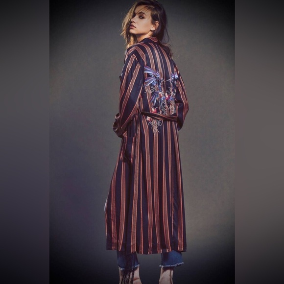 Free People Jackets & Blazers - NWT! FP Free People Atrium Striped Duster Sz XS